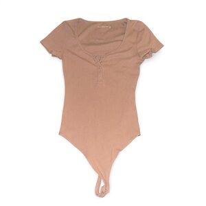Abercrombie short sleeve button Henley bodysuit